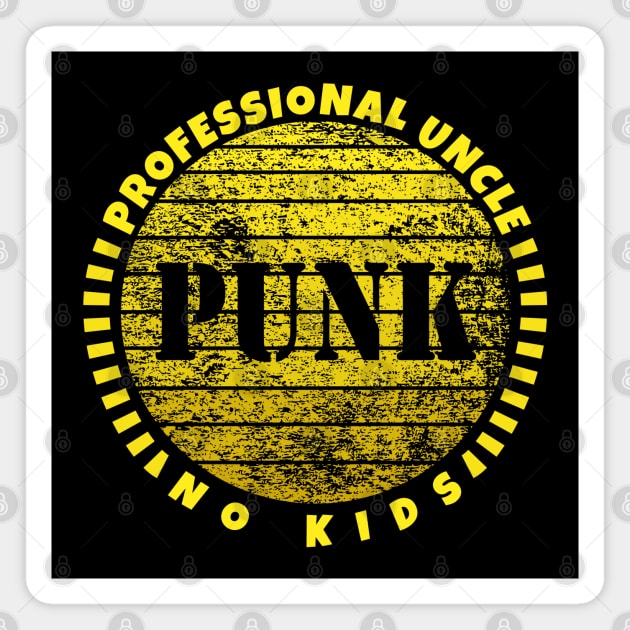 Funny Saying Professional Uncle No Kids Typography Yellow Gold Magnet by JaussZ